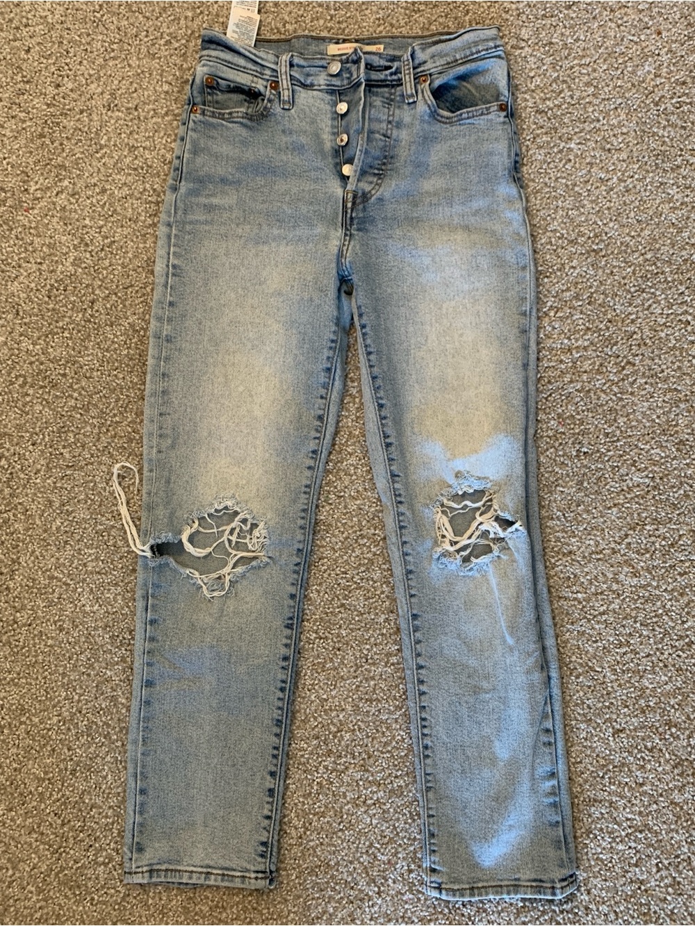 Levi's Light Blue Distressed Boyfriend Jeans
